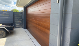 Seville Panelift Garage Door in Merbau